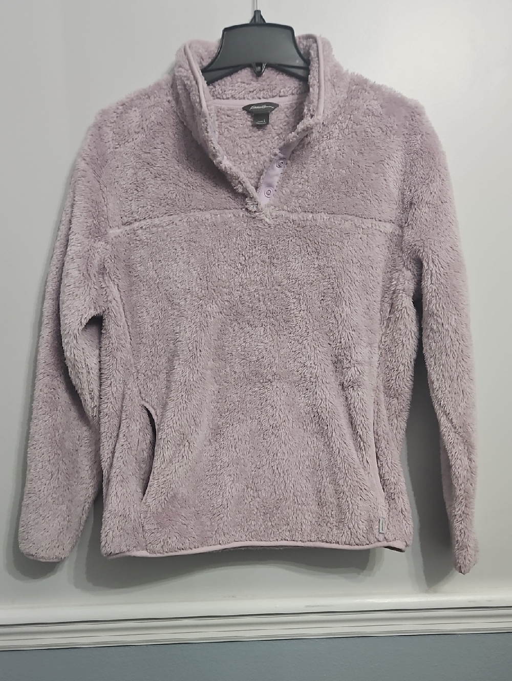 Eddie Bauer Plush Half-Snap Pullover in Lavender